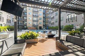 Outdoor pavilion with fire pit